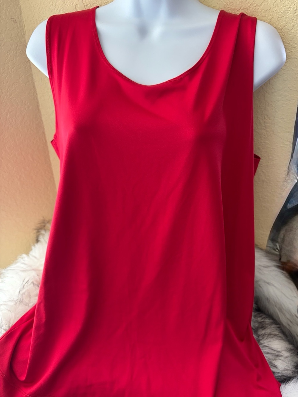 Chico's Vibrant Red Sleeveless Scoop Tank